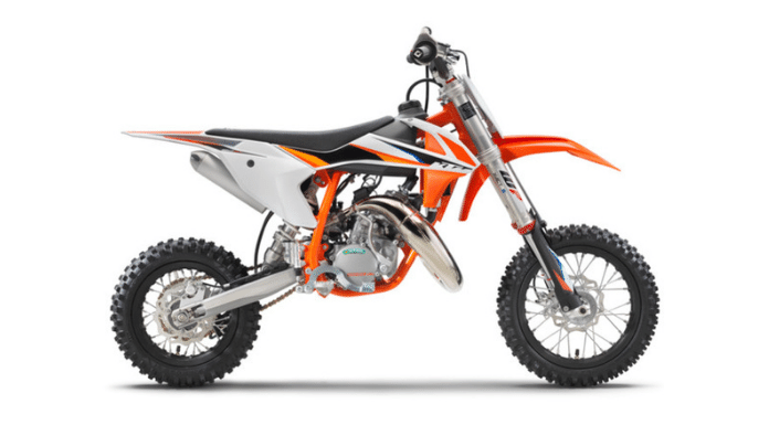 2021 KTM 50 SX Motocross Dirt Bike - right angle 