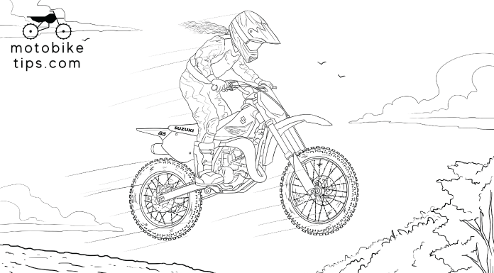 Dirt Bike Coloring Page 19 - Suzuki RM85