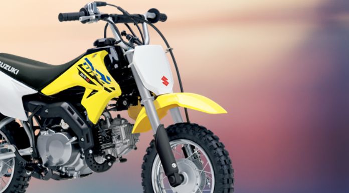 Isolated image of Suzuki 50cc Dirt Bike, DR-Z50 in blurry background