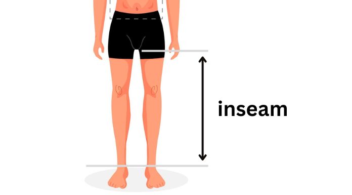 Man's legs with inseam measurement